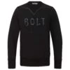 BOLT RACE LOGO CREW SWEATER - BLACK