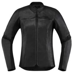 Icon Overlord Womens Leather Jacket - Black