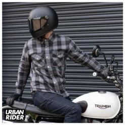 MERLIN AXE ARAMID LINED OVERSHIRT - BLACK / GREY -Ride Style Shop axegreyup3