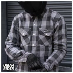 MERLIN AXE ARAMID LINED OVERSHIRT - BLACK / GREY -Ride Style Shop axegreyup4