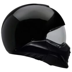 Bell Broozer Helmet - Gloss Black -Ride Style Shop bell broozer street helmet gloss black right clear shield