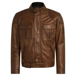 Belstaff Brooklands Mojave Leather Jacket - Burnt Cuero