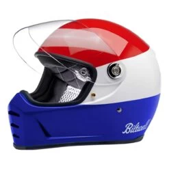 Biltwell Lane Splitter Helmet - Podium Gloss Red / White / Blue -Ride Style Shop biltwell lane splitter helmet podium gloss red white blue 2