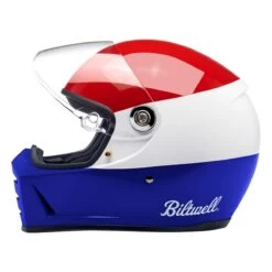 Biltwell Lane Splitter Helmet - Podium Gloss Red / White / Blue -Ride Style Shop biltwell lane splitter helmet podium gloss red white blue 4