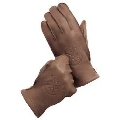 BROGER ALASKA WOMENS LEATHER GLOVES - BROWN