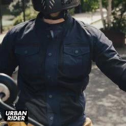 Broger California Jacket - Navy Blue / Black -Ride Style Shop broger california jacket navy blue black chest