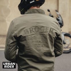 Broger Montana Jacket - Olive Green -Ride Style Shop broger montana jacket olive green back