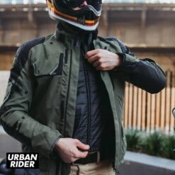 Dainese Ladakh 3L Jacket - Army Green / Black -Ride Style Shop dainese ladakh 3l jacket army green black zip detail