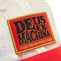 DEUS EX MACHINA MILLER TRUCKER CAP - RED COMBO -Ride Style Shop deus ex machina miller trucker cap red combo 3