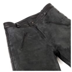 El Solitario Rascal Womens Leather Motorcycle Trousers - Black -Ride Style Shop el solitario rascal womens leather motorcycle trousers black front detail