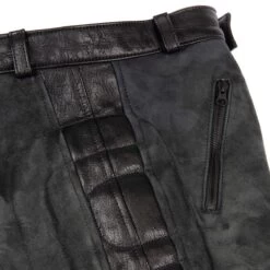 El Solitario Rascal Womens Leather Motorcycle Trousers - Black -Ride Style Shop el solitario rascal womens leather motorcycle trousers black side detail