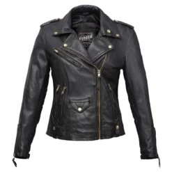 Eudoxie Suzy Womens Leather Jacket - Black