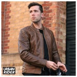 Goldtop 76 Armoured Leather Jacket - Brown -Ride Style Shop goldtop 76 armoured leather jacket brown 2