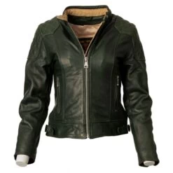 Goldtop 76 Womens Leather Jacket - Racing Green -Ride Style Shop goldtop 76 womens leather jacket racing green 2