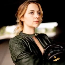 Goldtop 76 Womens Leather Jacket - Racing Green -Ride Style Shop goldtop 76 womens leather jacket racing green 6