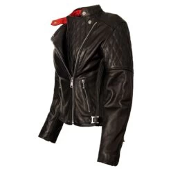 Goldtop Bobber Womens Leather Jacket - Black -Ride Style Shop goldtop bobber womens leather jacket black 3