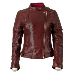 Goldtop Bobber Womens Leather Jacket 2022 Version - Burgundy