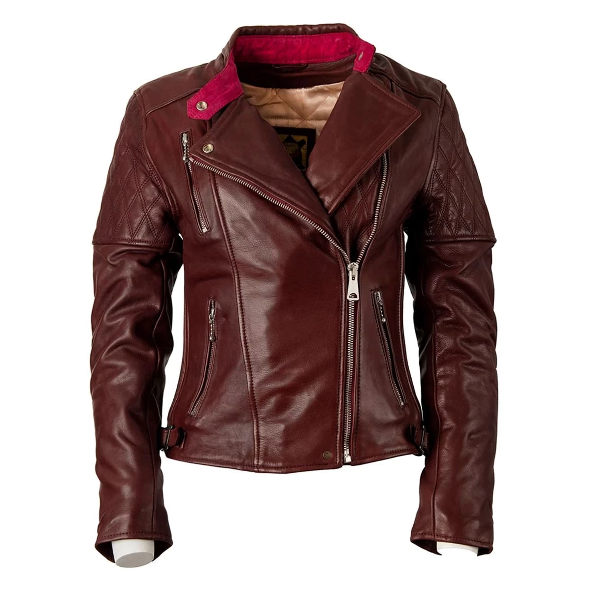 Goldtop Bobber Womens Leather Jacket 2022 Version - Burgundy 5 Goldtop Bobber Womens Leather Jacket 2022 Version - Burgundy - Image 5