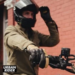 HELSTONS BROOKS AIR LEATHER GLOVES - BROWN / BEIGE -Ride Style Shop helstons brooks air leather gloves brown beige oneup