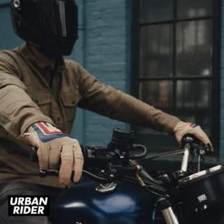 HELSTONS JEFF 4WAYS AIR LEATHER GLOVES - BEIGE / BLUE / RED -Ride Style Shop helstons jeff 4ways air leather gloves beige blue red bars