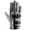 HELSTONS TINTA AIR LEATHER WOMENS GLOVES - BEIGE / BLACK