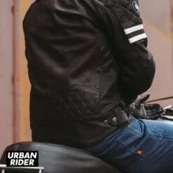 Merlin Hixon II Leather Jacket - Black -Ride Style Shop merlin hixon ii leather jacket black back sat