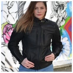 Merlin Mia Womens Leather Jacket - Black -Ride Style Shop mia closed 1hr