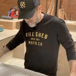 BSMC MOTO CO CREW SWEATER - BLACK / GOLD -Ride Style Shop moto sweat blkgold 4