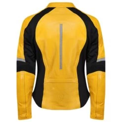 Motogirl Fiona Womens Leather Jacket - Yellow -Ride Style Shop motogirl fiona womens leather jacket yellow 2