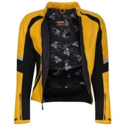 Motogirl Fiona Womens Leather Jacket - Yellow -Ride Style Shop motogirl fiona womens leather jacket yellow 3
