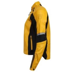 Motogirl Fiona Womens Leather Jacket - Yellow -Ride Style Shop motogirl fiona womens leather jacket yellow 4