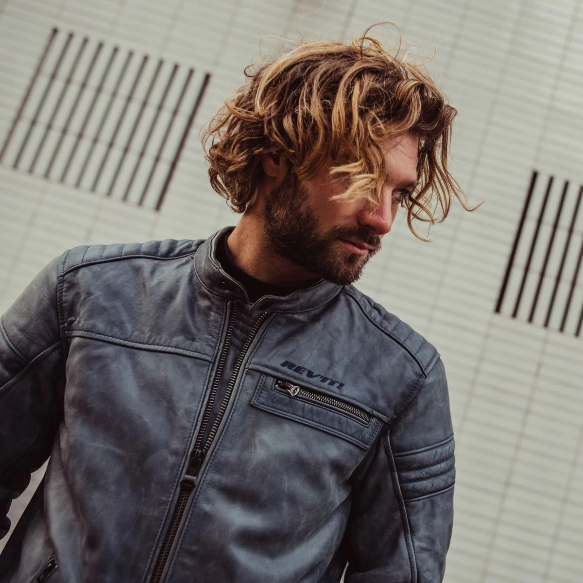 Revit Restless Leather Jacket - Blue 6 Revit Restless Leather Jacket - Blue - Image 6