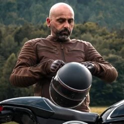 Richa Charleston Leather Jacket - Brown -Ride Style Shop richa charleston leather jacket brown 3