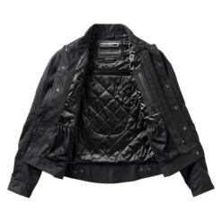 Roland Sands Design Dawson Trucker Jacket - Waxed Black -Ride Style Shop roland sands design dawson trucker jacket waxed black 3
