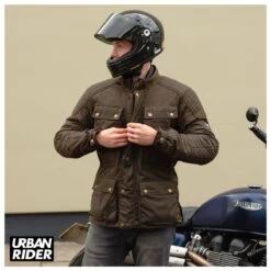 Merlin Tewkesbury Jacket - Olive -Ride Style Shop tewkesbury d3o wax jacket olive 1