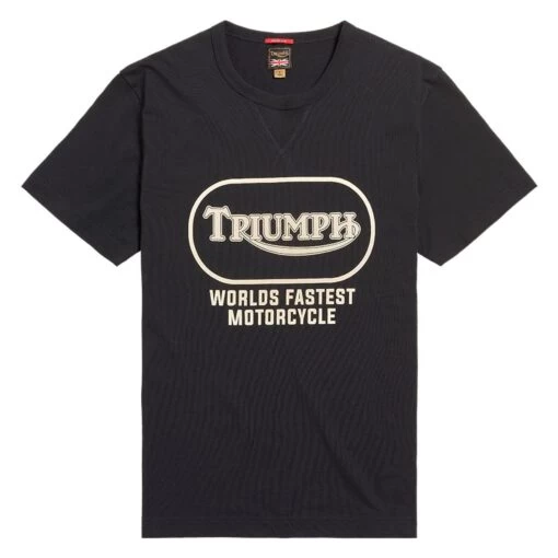 TRIUMPH MOTORCYCLES OVAL TEE - BLACK / BONE -Ride Style Shop triumph motorcycles oval tee black bone 1
