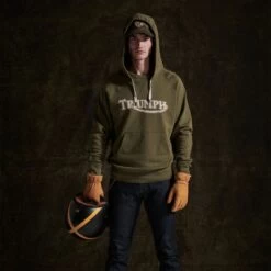 Triumph Motorcycles Parka Overhead Hoodie - Olive 10 Triumph Motorcycles Parka Overhead Hoodie - Olive -Ride Style Shop triumph parka overhead hoodie olive 2
