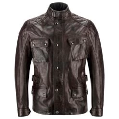 Belstaff Turner Hand Waxed Leather Jacket-Mahogany
