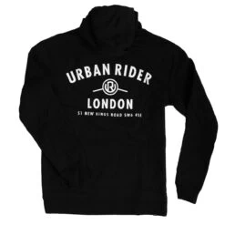 URBAN RIDER ADDRESS HOODIE - BLACK -Ride Style Shop ur branded hoody back