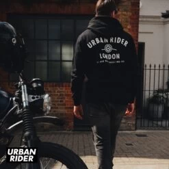 URBAN RIDER ADDRESS HOODIE - BLACK -Ride Style Shop urban rider address hoodie black walk