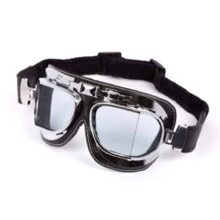 Baruffaldi Vintaco Goggle - Black Leather / Silver Frame