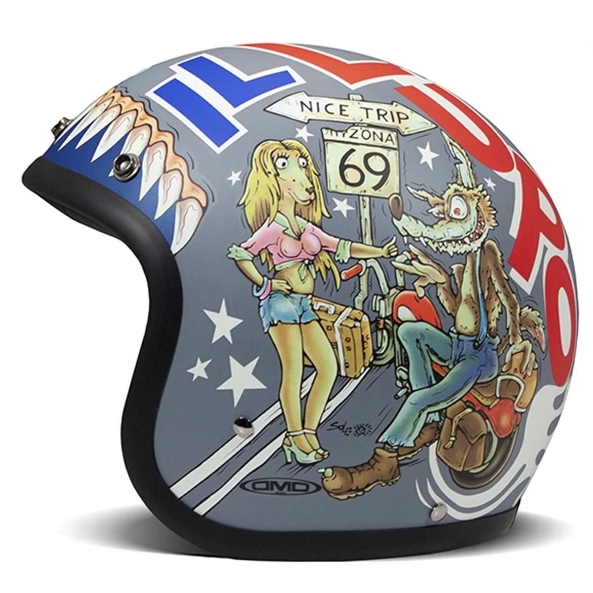 DMD Vintage Helmet - Wolf 3 DMD Vintage Helmet - Wolf - Image 3